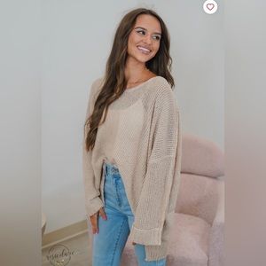 Rosie Daze Boutique Tan Lightweight Sweater